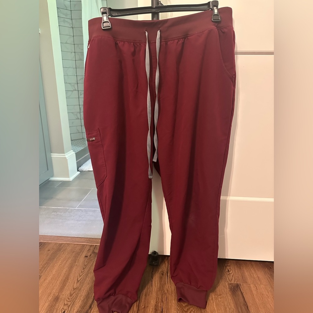 Figs Zamora High-Rise Jogger Scrub Pant - Burgundy - 3XL